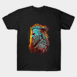 Neon Cyberpunk Viking - V1.00 T-Shirt